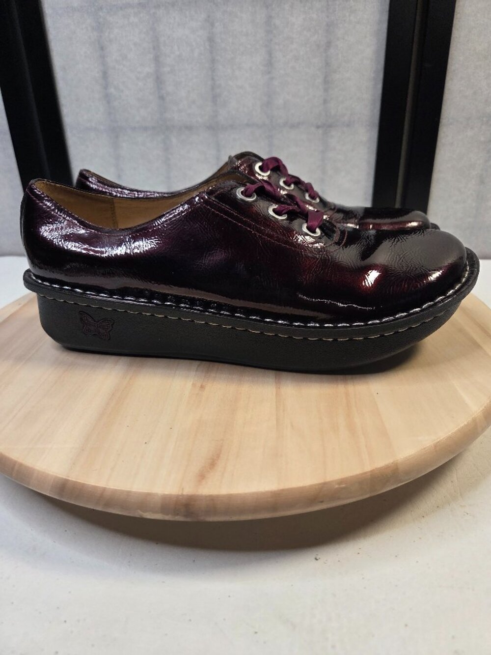 Alegria ABBY Burgundy Patent Leather Comfort Shoes Women EU 41 / US 10.5